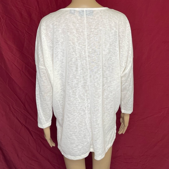 Attention Soft and Cozy V-Neck ¾ Drop Sleeve Light Knit Oversized Blouse XL - Picture 3 of 4